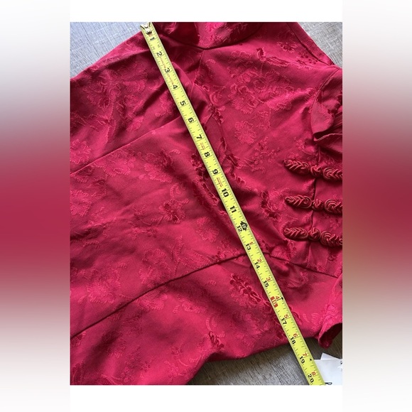 Vintage Y2K Rampage Cheongsam Dress 9 Red Floral Asian Grunge USA Qipao NWT - Picture 9 of 14